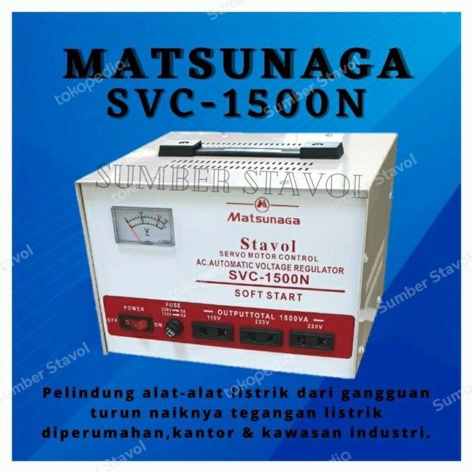 Stavol Stabilizer Matsunaga 1500 Watt - Matsunaga 1500 N - 1500 Va Terbaru