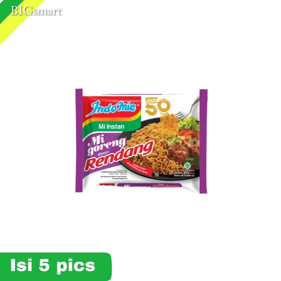

Indomie Mi Instan Goreng Rendang 91 g × 5 pcs