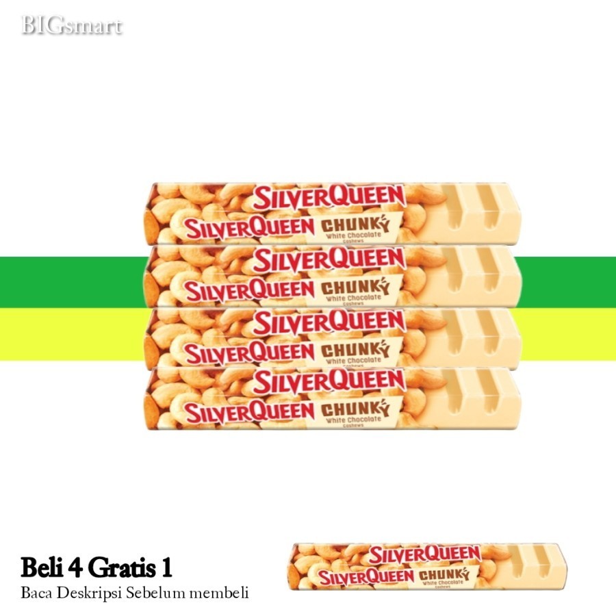 

SilverQueen Beli 4 Gratis 1 SilverQueen Chunky Bar White Cashews 95 g