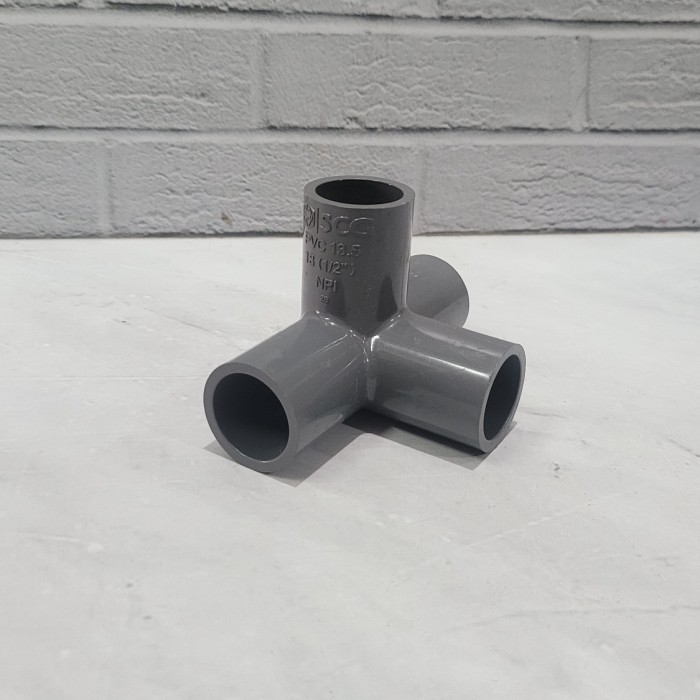 {{{{{{] Tee 4 way PVC 1/2"