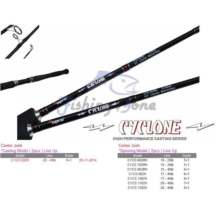 Eupro CYCLONE Spinning Rod Joran Pancing Galatama Pasiran Surf Best