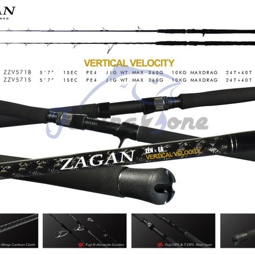 Zen X EA ZAGAN VERTICAL VELOCITY Spinning Rod ZZV571S - PE 4 (1 Sec)
