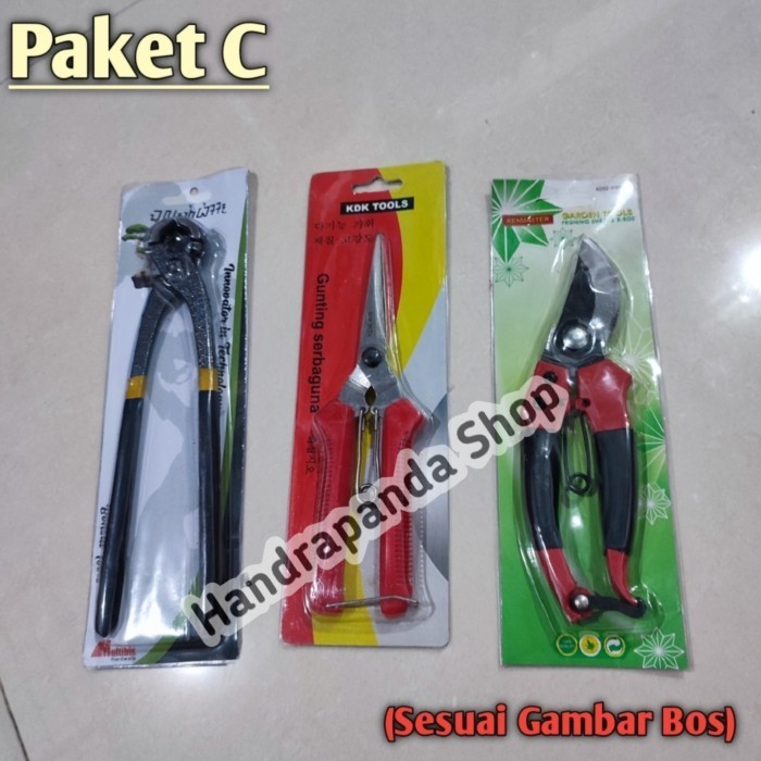 Paket Alat Bonsai 3 Set Catok Gunting Dahan Gunting Prunning