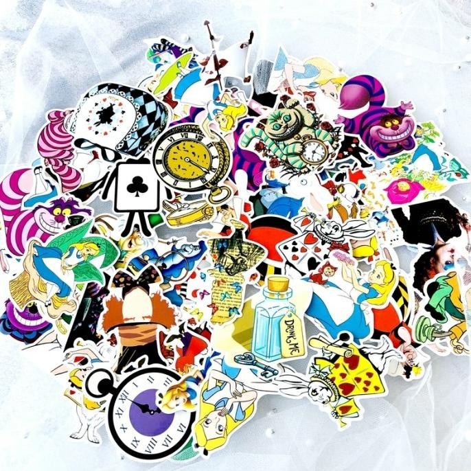 

Stiker Kartun alice in wonderland set of 70