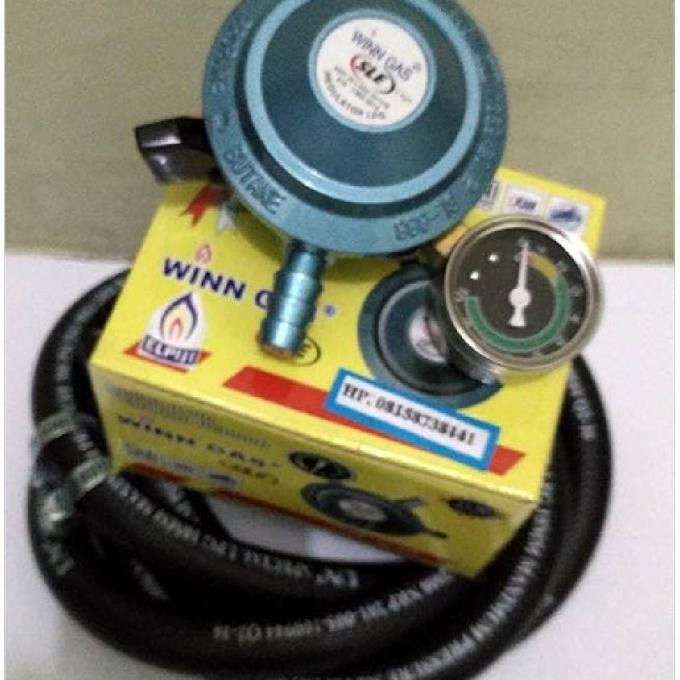 [New] Regulator Matic Winn Gas Sl 888 Manometer Selang Gas Lpg 500 Psi + Cla