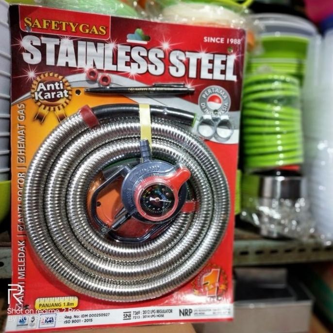 [New] Safety Gas Dari Winn Gas Selang Stainless Steel Plus Regulator