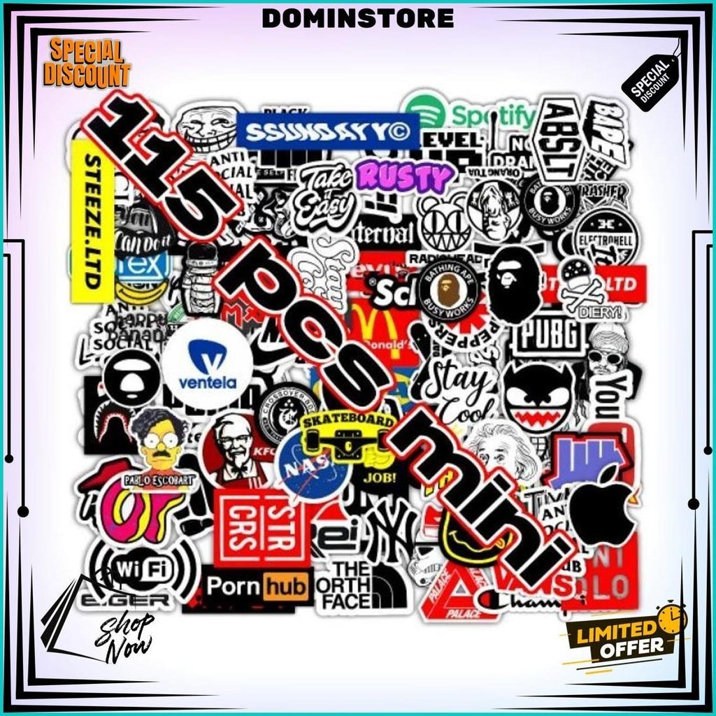 

Stiker Pack Mini Part 2 Stiker Brand Isi 115 Pcs Random Sesuai Gambar Graftac High Quality Decal Clothing Stripping Band Metal Rock Tumblr Cod