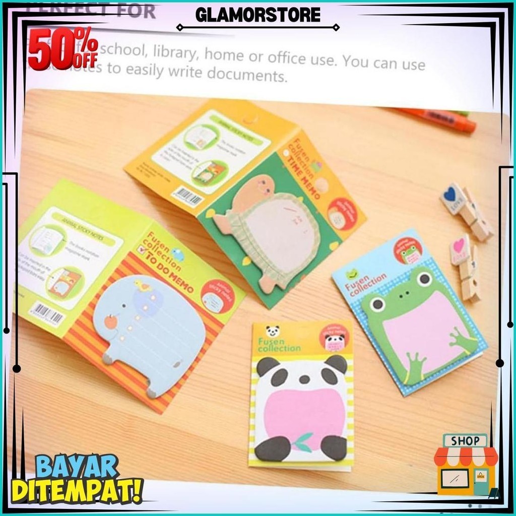 

Animal Sticky Notes Memo Pad Sticker Karakter Hewan Lucu Murah Cod