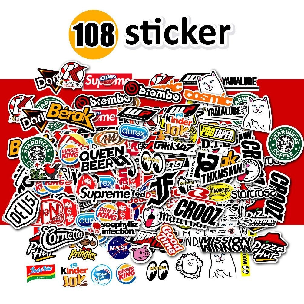 

Sticker Aesthetic Isi 108 Pcs Sticker Random 105 Pcs Sticker Apparel 50 Pcs Sticker Band Anti Air Untuk Laptop Case Tumbler Koper Hp Helm, Stiker Racing, Stiker Anak Anak Cod