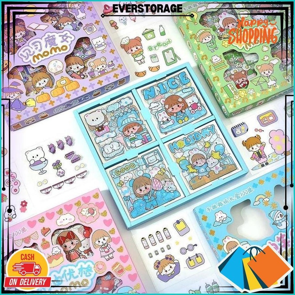 

100 Lembar Stiker Motif Momo Kartun Korea Lucu Anti Air Dekorasi Handbook Scrapbook Diy/Momo Stiker 2D 100 Lembar Lucu Sticker Kartun Korea Motif Anti Air / Sticker Waterproof Sticker Momo Dapat Box Isi 100 Lembar/Sticker Momo 2D Aesthetic 1 Box 100Lembar