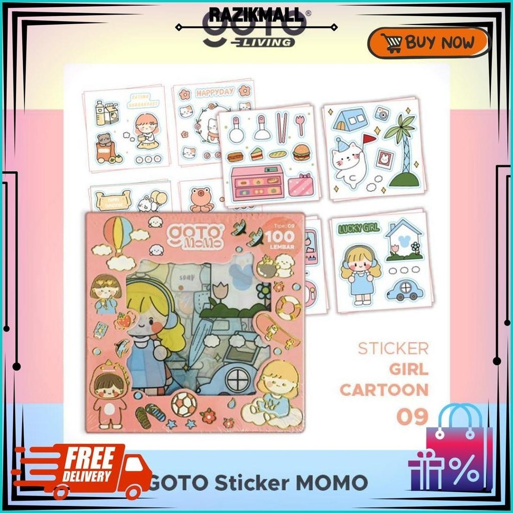 

Goto Momo Stiker Lucu Sticker Kartun Korea Motif Anti Air 100 Lembar Best Seller