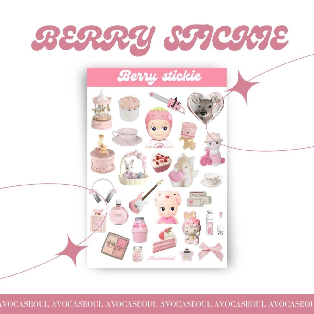 

Sticker Sheet Berry Stickie Aesthetic Ins Korea Untuk Dekorasi Scrapbook, Deco Pola, Journaling, Phonecase, Headphone, Stiker Aesthetic Lucu Pink Best Seller