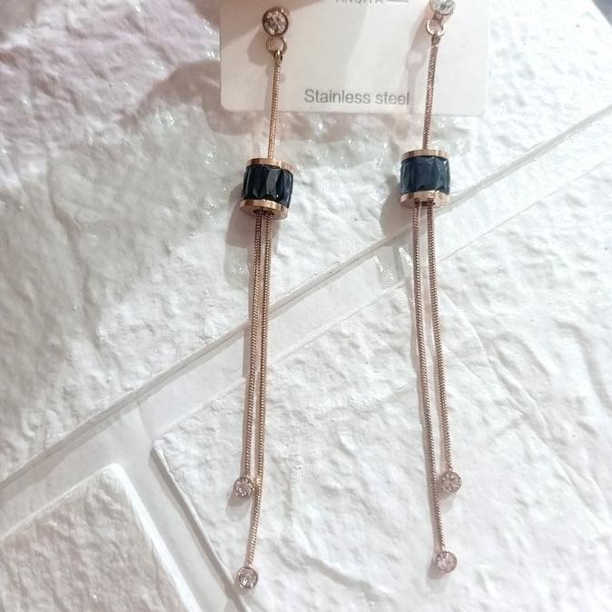 anting tusuk/anting panjang titanium anti karat/anting imporbestseller