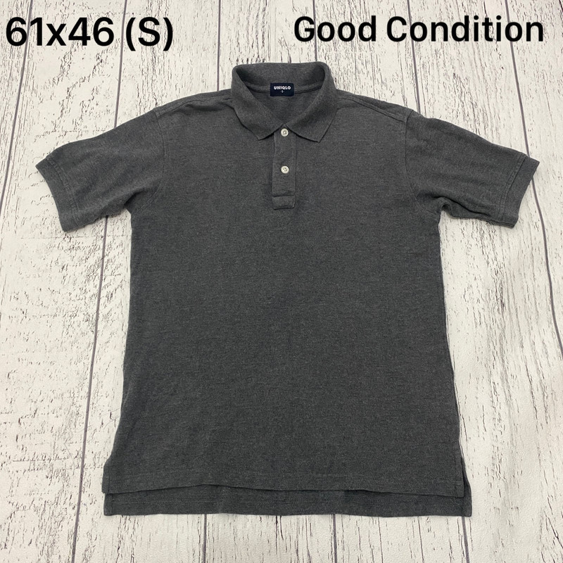 Kaos Polo Uniqlo Abu Abu Polos Ori Branded Second Size S