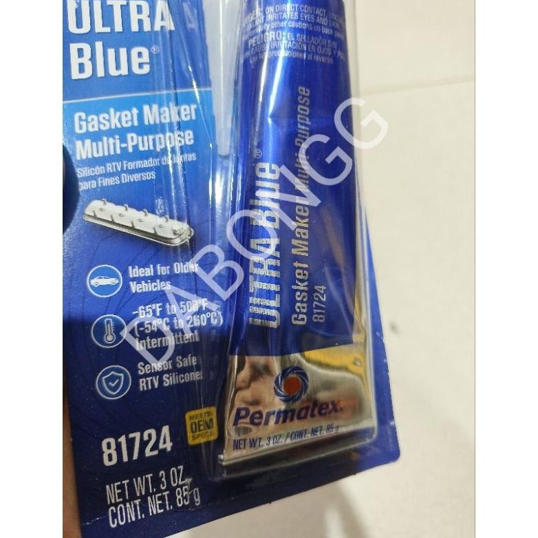 

ORIGINAL Permatex Lem Ultra Blue Silicone Gasket Maker 81724/ Lem Ultra Blue Permatex Silicone Gasket Set Maker Sensor Safe 85gram/ Lem Silicon Permatex Blue RTV 85 gram/ Permatex Ultra Blue Gasket Maker Multi-Purpose Rtv 81724 gd-8