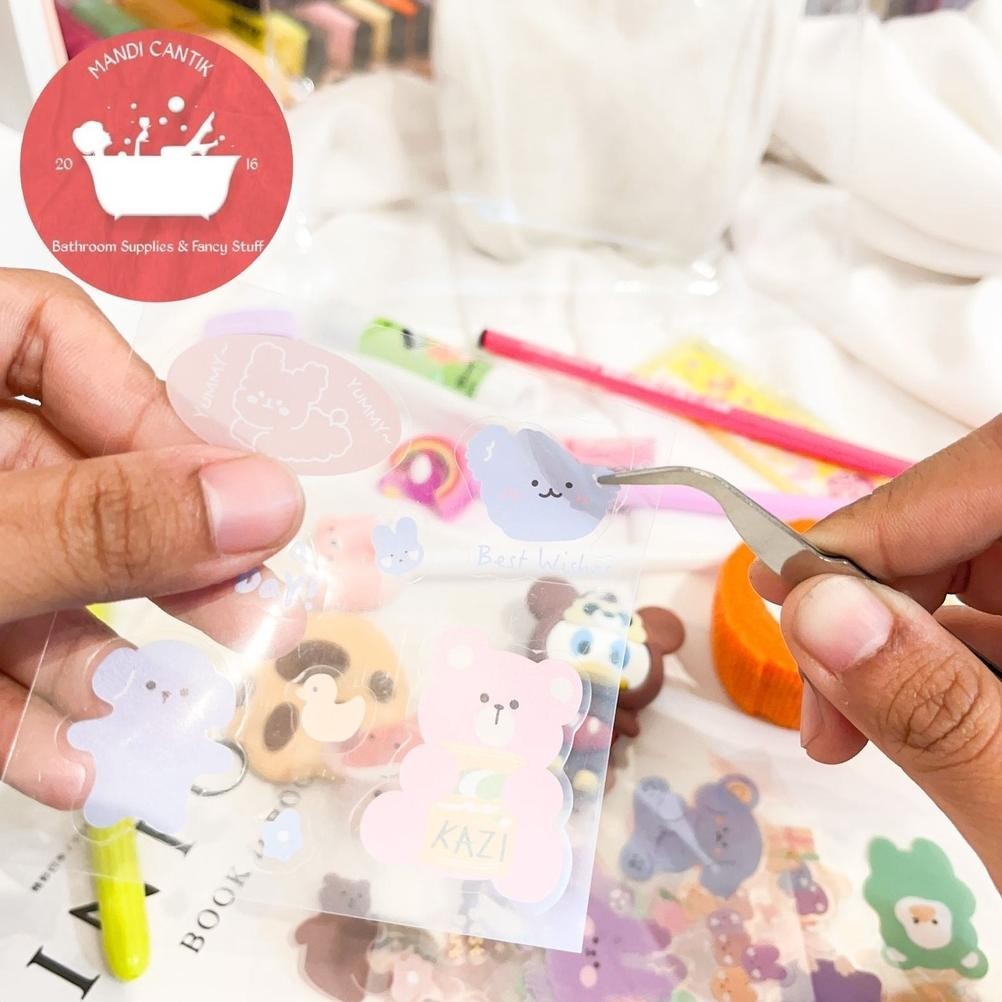 

TERLARIS Pouch Set alat tulis sticker pensil gantungan kunci pulpen pena pensil penggaris sekolah sticky notes penjepit sticker cutter mini finger protector uj-53