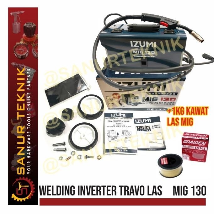 Paket Izumi Migi130 Migi 130 Migi-130 Travo Trafo Las + 1 Pc Kawat Mig