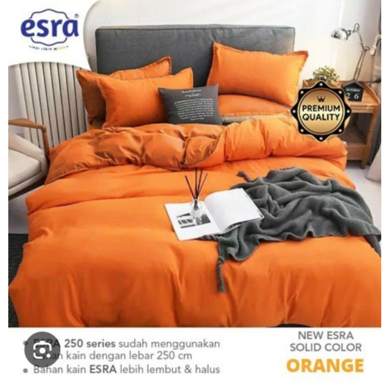 Bedcover & Sprei Premium Katun ESRA Motif Polos Orange