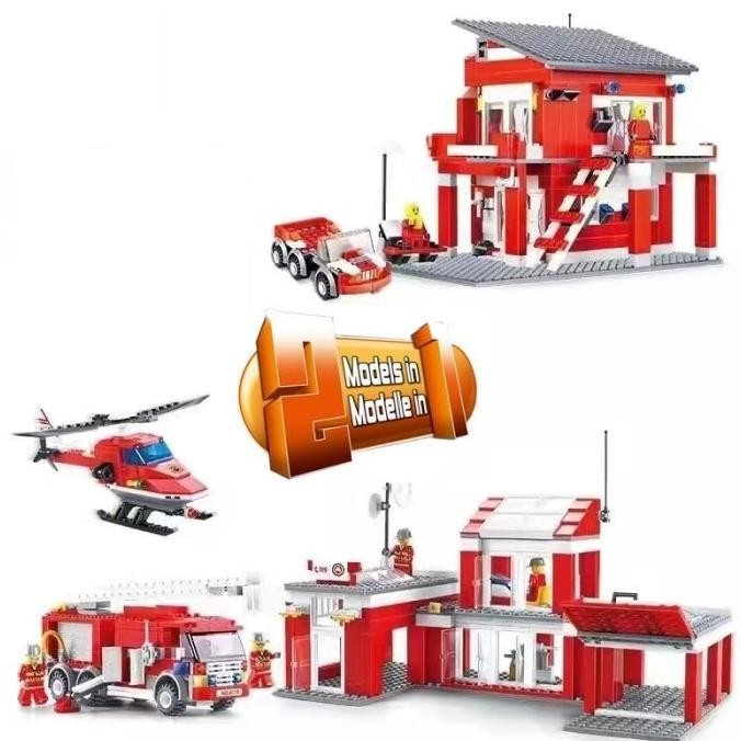 Fire Rescue Team Bricks Building Blocks