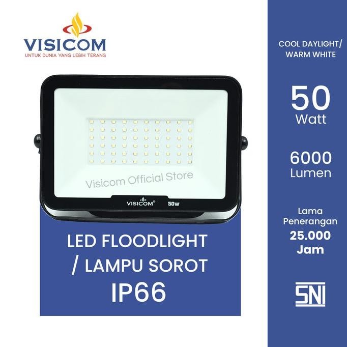 HARGA DISC - LED FLOODLIGHT LAMPU SOROT 50W 50WATT 50 W WATT (HIGH LUMEN) VISICOM