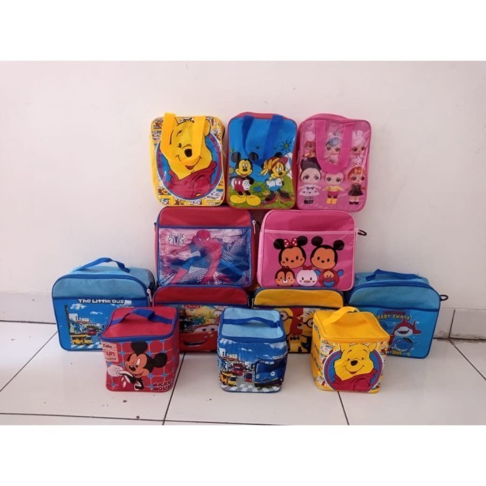 Grosir Tas Kubus/Souvenir Ultah Anak/Tas Bekal Anak