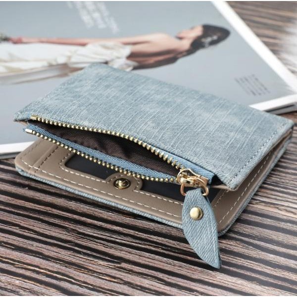 DOMPET WANITA KECIL KULIT KUCING BIRU FELICIA WA033B2 IMPORT MURAH ABG