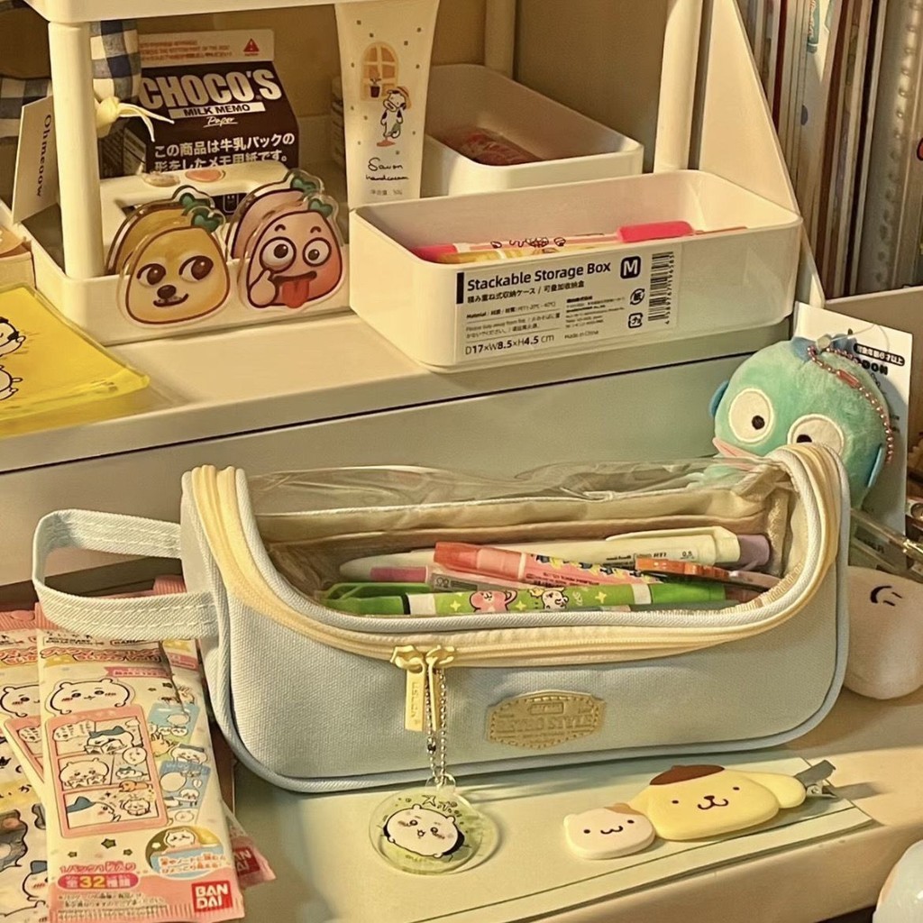 

Front Window Pencil Case Multi-Functional Simple Student Stationery Box/Large capacity stationery bag