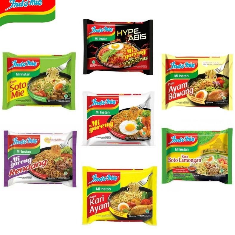 

New Produk Indomie Mie Instan Goreng & Kuah All Varian Soto / Ayam Geprek / Bawang / Rendang / Lamongan .