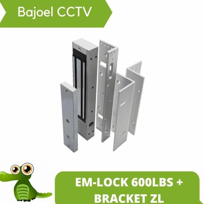 HARGA DISC - EM-LOCK 600LBS + BRACKET ZL ( Magnetic Lock EM Lock Access Control )