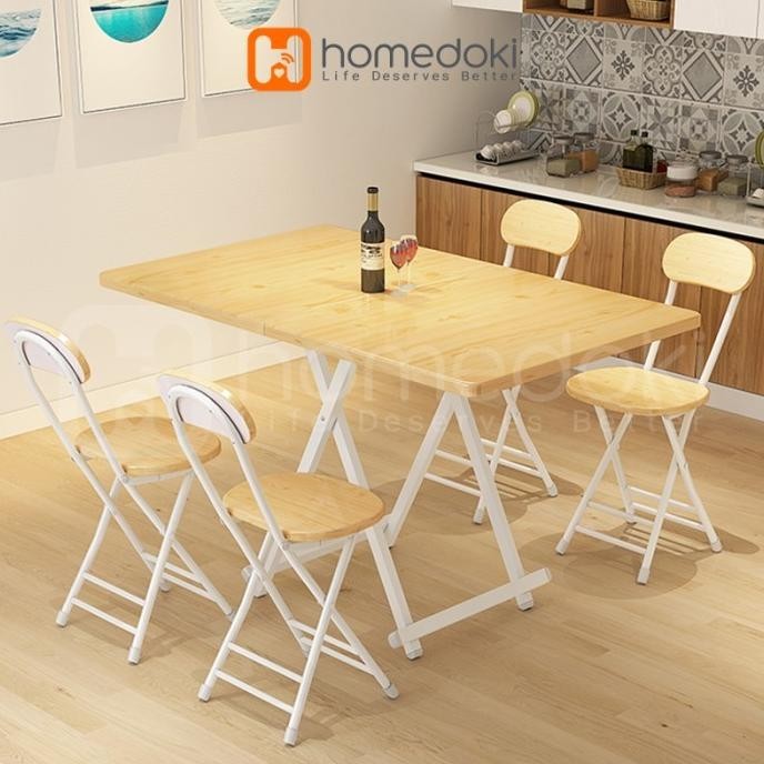 Meja Lipat Portable/ Meja Makan portable/ Meja Lipat Besi/ Meja Kayu