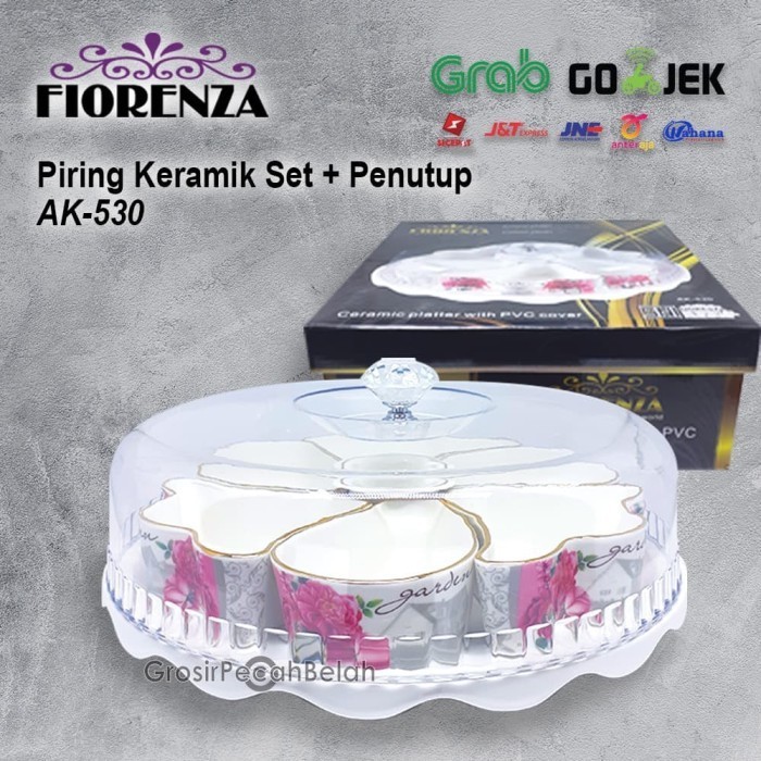 Fiorenza - 1 Set Piring Keramik Dengan Penutup Ak-530