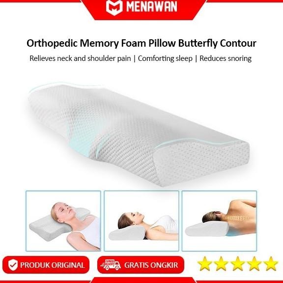 Orthopedic Memory Foam Pillow Butterfly Bantal Leher Kepala Ortopedi