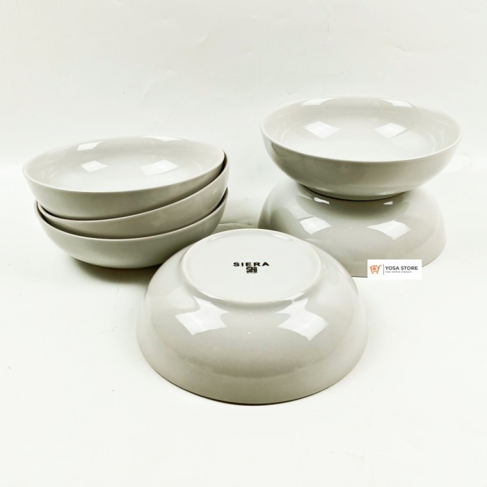 Mangkok Sereal Bubur Keramik Putih Polos 7 Inch Kedaung- 6 Pcs