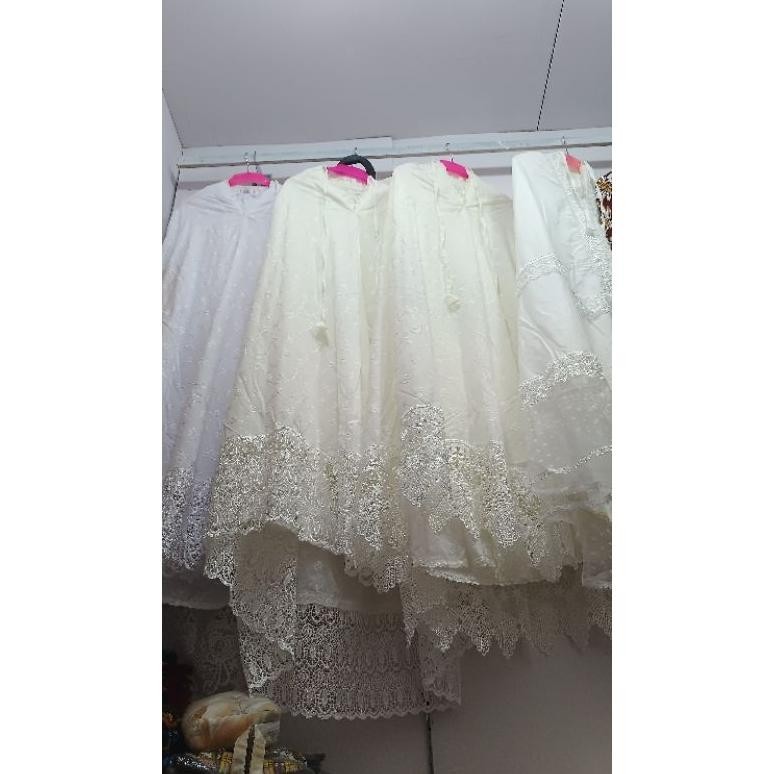 promoo mukena katun paris, mukena cantik, mukena putih , mukena rendah putih, mukena haji dan umroh 