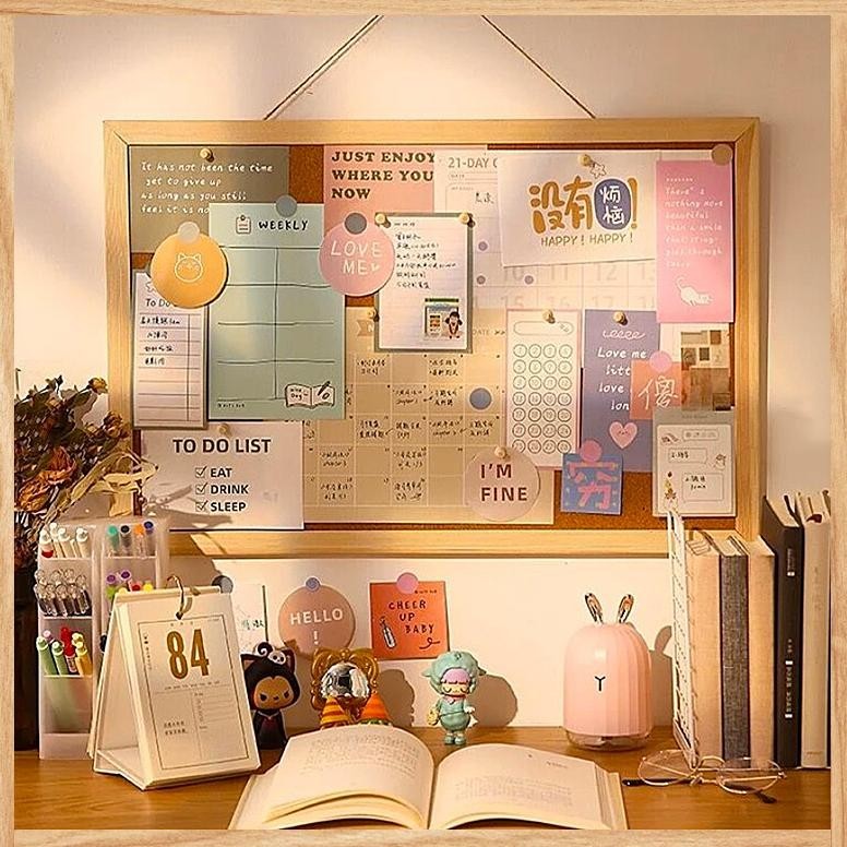 

PROMO (TERMURAH) Mading kamar aesthetic dekorasi meja belajar task planer/ Message Board / MDF Board / Vision Board / Mading Kamar / Pin Board / Board send Sticker and accessories / gfd-6