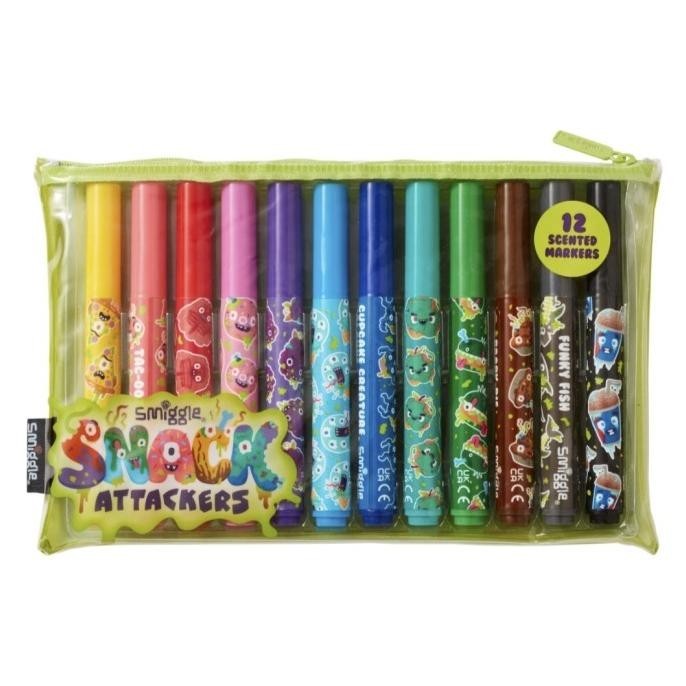 

SALE SMIGGLE - Snack attackers markers pack of 12 spidol scented anak