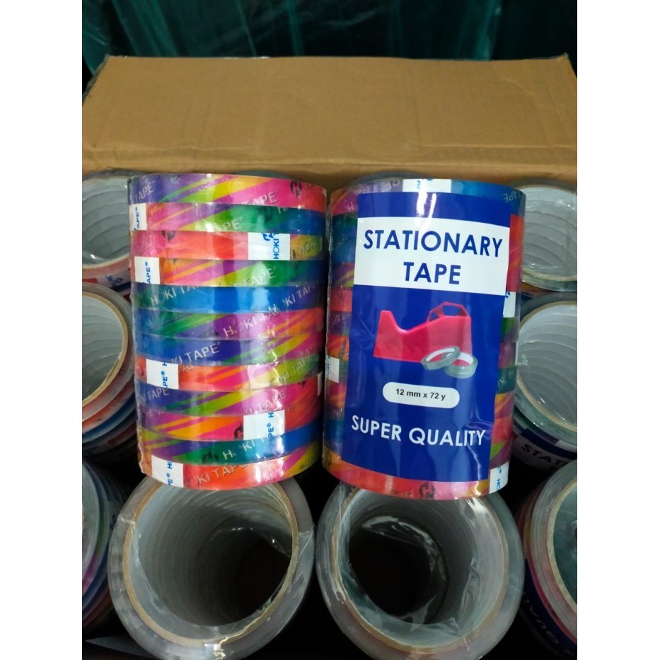 

] Selotip Lakban Bening 1/2 Inch 1 Pack Isi 12 Roll 12mmx72Yard Isolasi