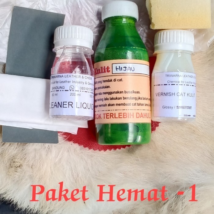 """] Cat Kulit Paket Hemat (Pembersih+Dempul+Cat+Vernish+Bonus)