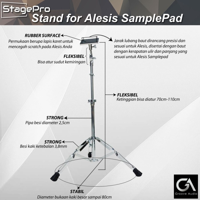 StagePro Stand Drum Pad Percussion for Alesis