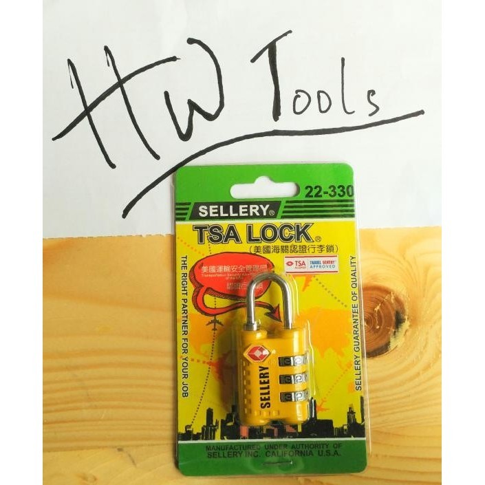 GEMBOK TSA / TSA LOCK 22-330 KUNING SELLERY