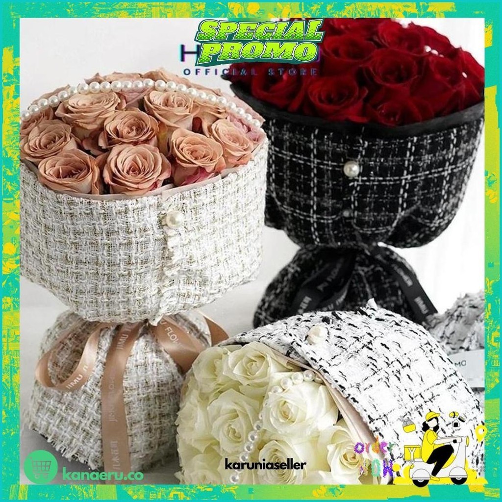 

Hanaco - Ms3 Tweed Flower Wrapping Kain Pembungkus Bunga Buket Classic Tweed Untuk Hand Bouquet