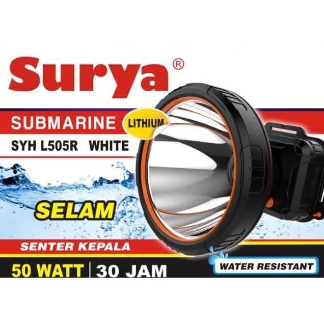 SENTER KEPALA SELAM / SENTER SELAM MERK SURYA 50 WATT SYH 505R SUPER