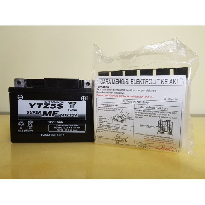 Aki Motor Honda Beat Fi Ytz5S Yuasa Accu Kering Original