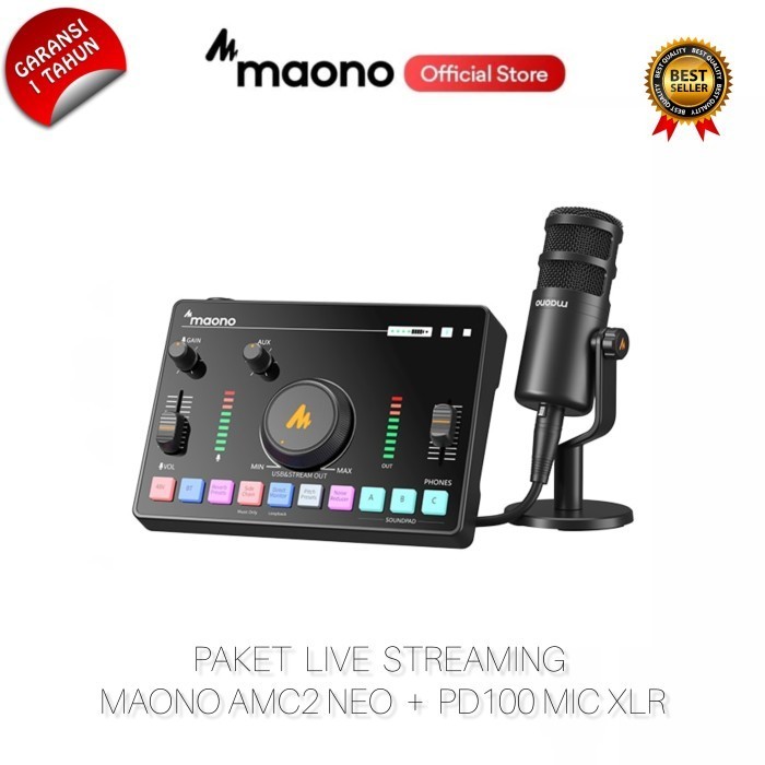 

MAONO AMC2 Paket Maonocaster C2 Soundd Mic PD100 XLR Microphone for Live Streaming Karaoke Recording
