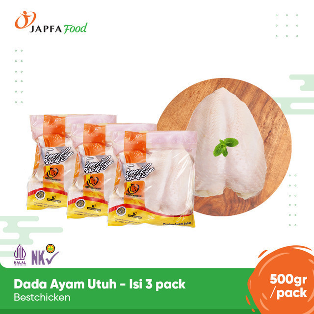 

Bestchicken Bundling Hemat Dada Ayam Utuh 500 gr - Isi 3 pack