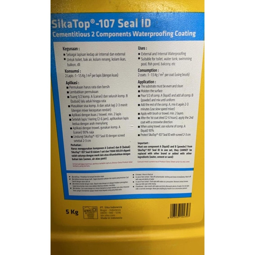 CAIRAN SIKA 107 5L tanpa semen / cairan sika 107 saja