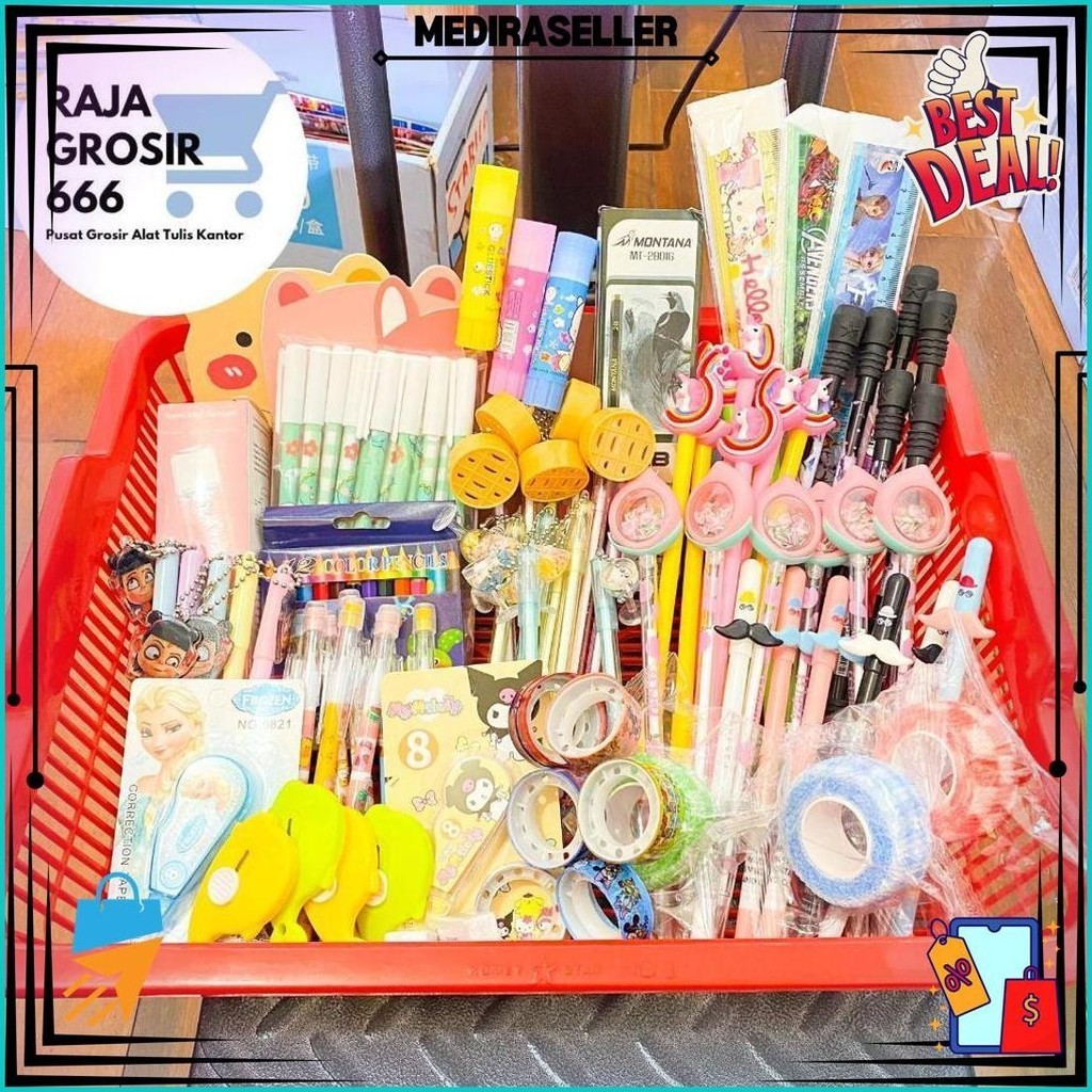 

Rajagrosir Paket Alat Tulis 1000 Gram Atau 1 Kg Stationery Promo