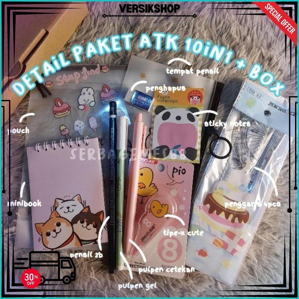 

Serbagemes88 - Set Alat Tulis 10 In 1 Lengkap / Stationery Untuk Hadiah / Hampers Kado Gift Untuk Lebaran / Hampers Wisuda Dan Ulang Tahun / Alat Tulis Paket / Alat Tulis Murah / Paket Anak Unik Dan Bermanfaat / Box Kado Perempuan Laki Laki / Buku Tulis