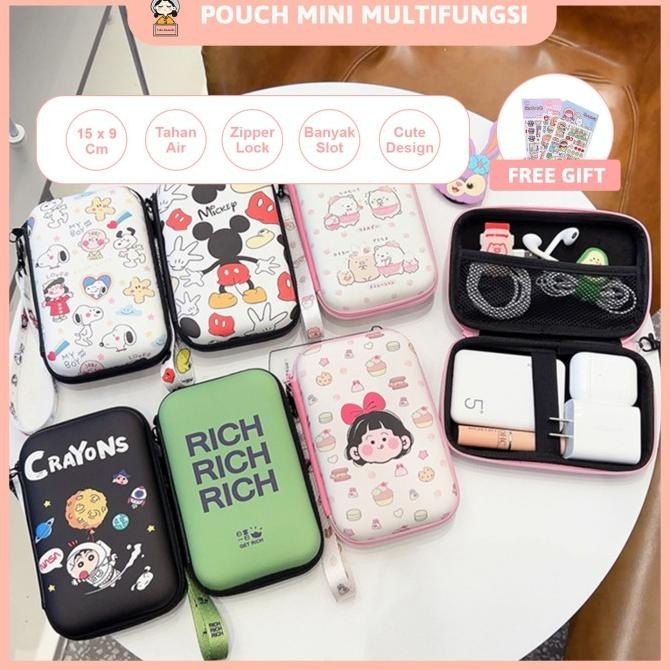 

Pouch Hard Case Dompet Tempat Pensil Kabel Make Up Kecil Pink Melody