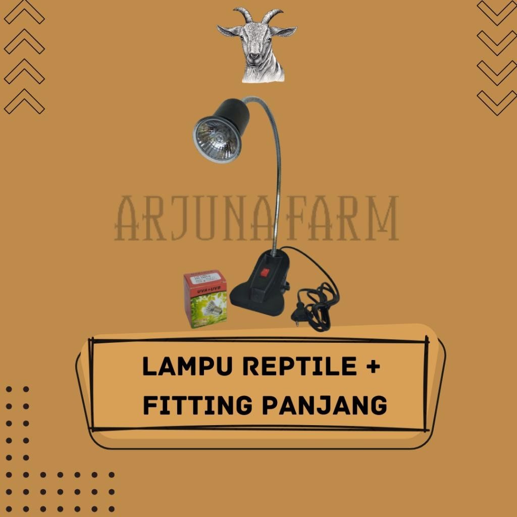 Paket Fitting Reptil Lampu Panjang dan Lampu Reptil UVA UVB Penghangat Reptil Iguana Kura Kura Farm